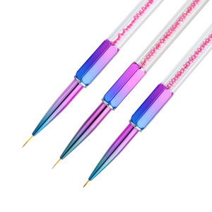 Pennello Professionale Qianya per Nail Art con Logo Personalizzato, Manico Sfumato Colorato in Nylon e Perla <span class=keywords><strong>Rosa</strong></span> - Product Image 5