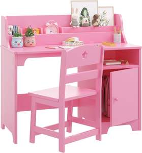 Raccomandare scrivania in legno e sedia Set colorato tavolo per bambini con deposito <span class=keywords><strong>rosa</strong></span> scrivania da studio per camera da letto e sala studio - Product Image 5