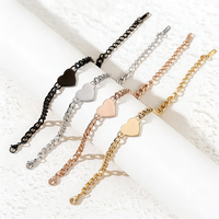 Bracelet chaîne cubaine vierge en acier inoxydable personnalisé Ywyougang, le plus vendu, avec pendentif cœur unisexe, idéal pour anniversaire, bijou simple pour couple, couleur or
