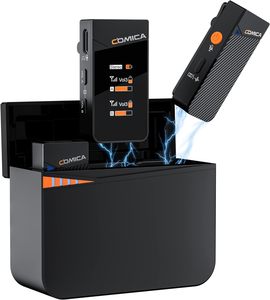 Sistema de Micrófono Inalámbrico de Solapa Comica <span class=keywords><strong>Vimo</strong></span> C3, con Cancelación de Ruido, Modo de Seguridad, Estuche de Carga con 20 Horas de Duración de la Batería - Product Image 1
