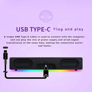 Razer Sanrio Kuromi Edition <span class=keywords><strong>Compact</strong></span> Design Chroma RGB Gaming Soundbar avec pour Bluetooth 5.0 pour PC/Laptop Smartphones et Tab - Product Image 3