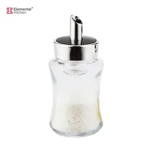 rotating spice clear shakers grid sugar cup seasoning condiment jar salt tin box packaging glass container tin compination