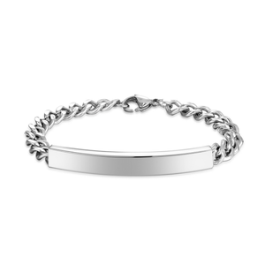 Bracelet chaîne cubaine en acier inoxydable avec logo gravé classique, cadeau de bijoux pour les couples - Product Image 5