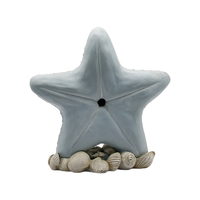 Horloge de table en résine sculptée à la main en forme d'étoile de mer, décoration nautique côtière avec coquillages, chiffres romains, cadeau tendance pour la maison ou le bureau