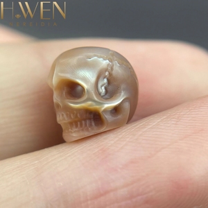 ลูกปัดมุกน้ำจืดธรรมชาติรูปทรงกระโหลกขนาด 8-9 มม. แกะสลักสีธรรมชาติ สำหรับทำเครื่องประดับ DIY - Product Image 5