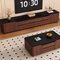 Meuble TV personnalisé, combinaison table basse, salon moderne et simple, appartement compact du sol au plafond