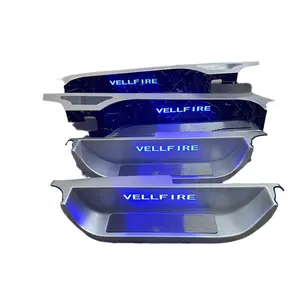 LED Light Threshold Strip Kit 304 Stainless Steel Welcome Pedal for Alphard40 Vellfire30 Interior Accessories