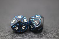 Dés en métal dragon polyédrique 16mm personnalisés en alliage de zinc mica bleu pour les jeux RPG du MDN