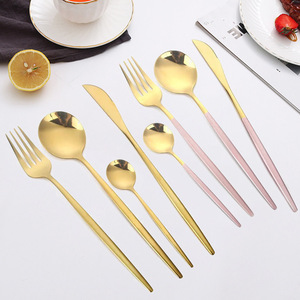 Juego de cubiertos portugueses de acero inoxidable de 4 piezas para bistec, postre, vajilla para cocina, para obsequios - Product Image 3