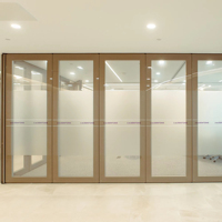 Cloison de séparation en verre coulissante, pliable, mobile, insonorisante, moderne, pour bureau et école, absorption acoustique hautement efficace