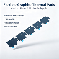Coussin thermique en graphite à conductivité thermique élevée, simple face, personnalisé, pour le refroidissement électronique et la dissipation de la chaleur