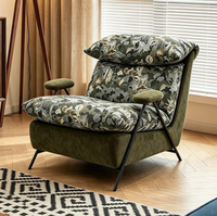 Fauteuil de détente simple en tissu avec structure en bois courbée, moderne, durable et écologique, pour salon, chambre et bureau à domicile