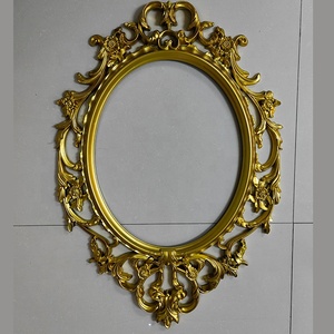 Cổ điển khuyến mại trang trí công phu tường treo Retro nhựa PU khung phòng ngủ gương - Product Image 2