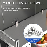 Estante de Cocina Moderno y Ecológico Mejorado, de Pared, de 2 Niveles, con Marco de Acero Inoxidable, para Horno de Microondas