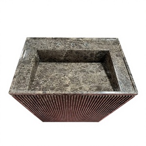 Goldtop Marmol High Quality Brown Natural Calcite Big Slab Polished Dark Emperador Modern Bathroom Vanity <b>Top</b> Villas - Product Image 1