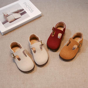 2025 printemps automne enfants en cuir chaussures décontractées filles Style rétro mocassins simples avec semelle souple Style Birkenstocks - Product Image 5