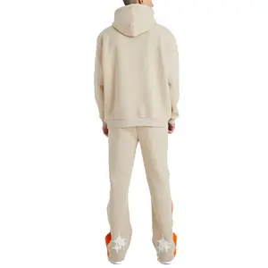 Mens Stone Oversized Hooded Gusset Tracksuit High Quality Color Blocking 2 Tone Pullover Hoodie And Jogger Pants Sets Gym