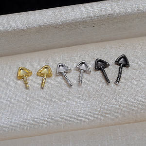 5 pares de dijes de plata S925 con perlas barrocas en forma de orejas de gato para joyería DIY, tipo panecillo al vapor con orejas de gato, 4140 - Product Image 1