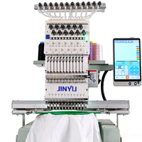 Machine à broder multi-aiguilles 12 aiguilles 12 couleurs avec écran tactile pour broderie plate, casquettes, vêtements, t-shirts et sweats à capuche