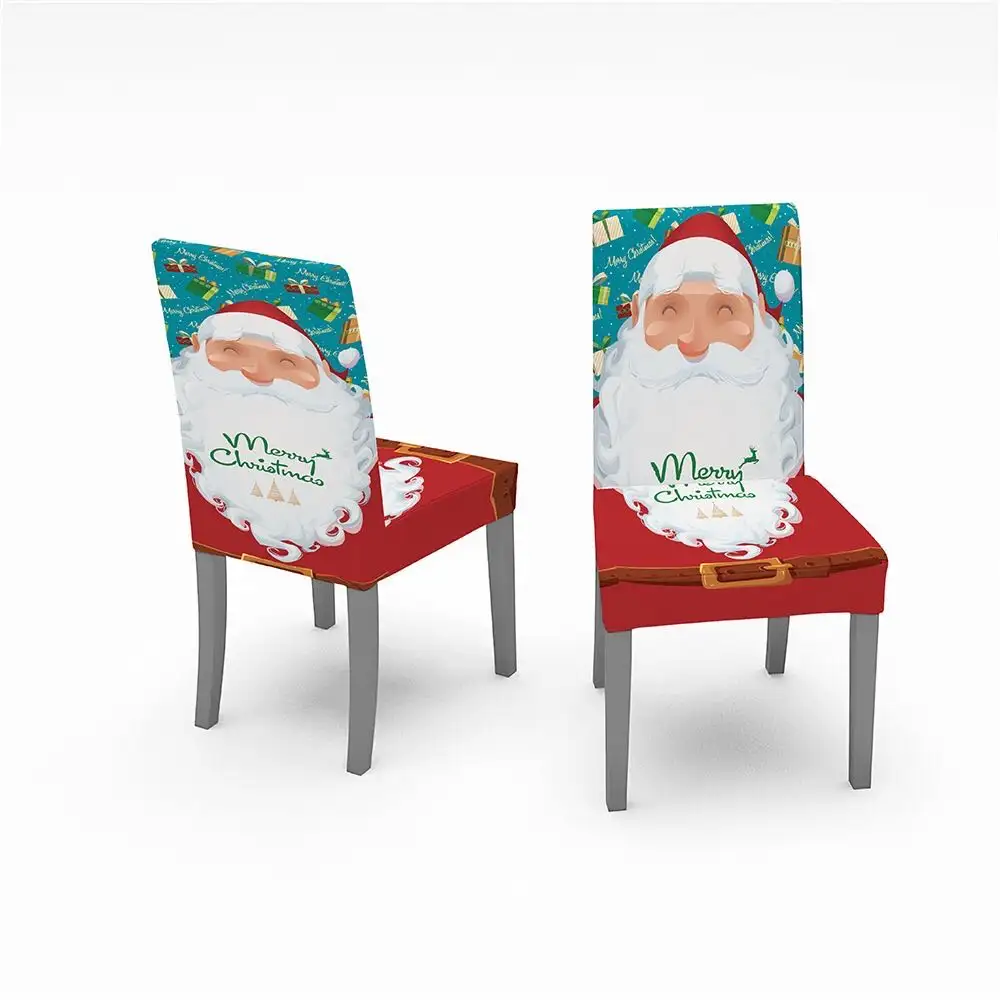 Weihnachts dekorativer Digitaldruck Universal Stretch Stuhl bezug und Sitz bezug für Esstische und Stühle zu Hause