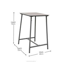 Table de bar de jardin moderne en aluminium OSMEN VODDEN avec plateau en verre pour jardin, terrasse et balcon
