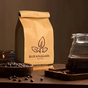 Renk baskılı biyo bozunur kilitli ambalaj kahve poşetleri % kahve paketleme çantası geri dönüştürülebilir