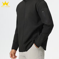 Blouson bomber unisexe à col montant zippé, couleur unie, léger, décontracté, avec poches latérales, coupe-vent et imperméable