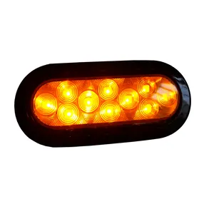 SAE DOT EマークWaterproof 26 Hight Quality Piranha Leds 6 Inch Oval Trailer Stop TailランプRear Stop Lights