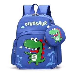 Tas Ransel Anak TK Motif Hewan Kartun Lucu GE New Arrival Bahan Polyester Anti Air Ringan Set 2 Pcs Dinosaurus - Product Image 5