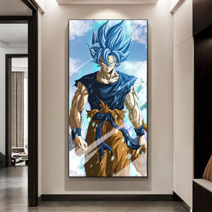 드래곤볼 슈퍼 사이어인 스프레이 페인팅 알루미늄 합금 크리스탈 도자기 벽걸이 그림 손오공 장식 다용도 e스포츠 - Product Image 3