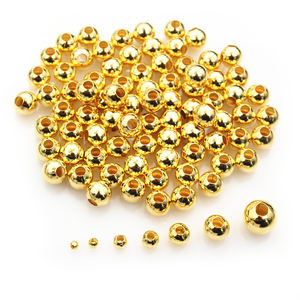 ลูกปัดโลหะทรงกลมสีทองเงิน ขนาด 2-8 มม. จำนวน 50-500 ชิ้น/ล็อต สำหรับงาน DIY เครื่องประดับ อุปกรณ์ตกแต่ง - Product Image 5