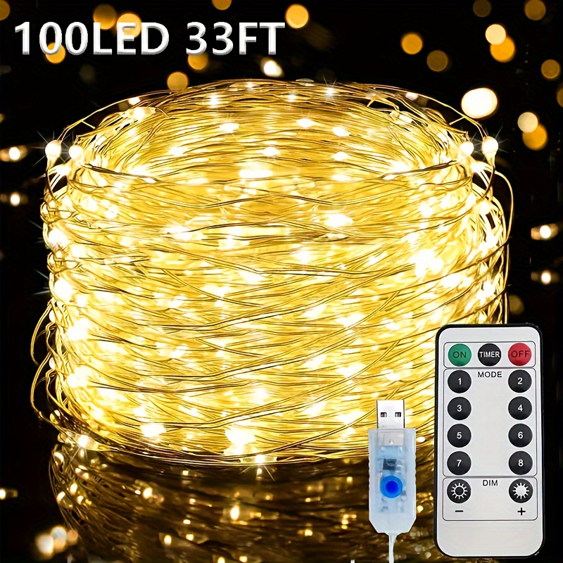 Blanc chaud 33 pieds 100 LED
