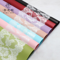 Papel de Envolver Flores con Borde de Encaje 3D Xihuanong, Película OPP Impermeable, Materiales de Embalaje para Ramos de Flores Hechos a Mano para Floristería