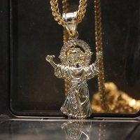 Collier fantaisie bijoux argent sterling plaqué or pendentif jésus catholique personnalisé