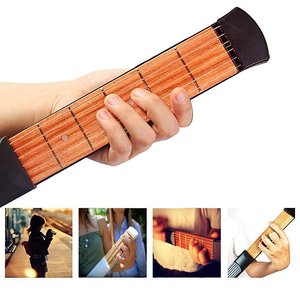 Guitarra de bolsillo portátil, dispositivo de práctica de 6 trastes de material ABS para ejercicio de dedos, accesorio para instrumentos musicales - Product Image 4