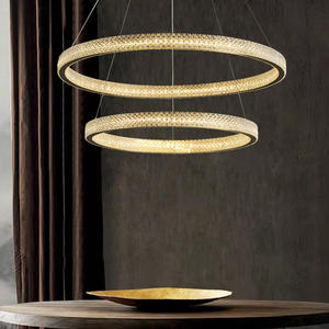 Lustre créatif nordique LED circulaire pour salle à manger, chambre à coucher, bureau, luminaire personnalisé postmoderne de luxe pour salon - Product Image 3