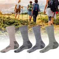 Chaussettes en laine mérinos épaisse pour hommes, chaussettes de randonnée rembourrées, chaussettes de travail en plein air pour hommes