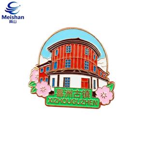 Insignia Coleccionable de Metal Grabado con la Imagen del <span class=keywords><strong>Pico</strong></span> Nevado de Cangshan, Montaña Dali, Meishan, con Diseño de Nubes Blancas y Camino, Acabado Mate - Product Image 4