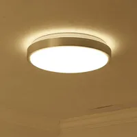 Plafonnier LED intelligent rond moderne simple de style SMD PUZHUOER pour salon et chambre à coucher, montage en surface, 18W