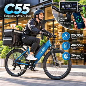 Bicicleta Eléctrica Chamrider de 750W para Entrega Comercial, 48V 55Ah, Neumático Grueso 26x3.0, 80Nm Torque, Freno de Disco Hidráulico, Portaequipajes Trasero, Modelo C55 - Product Image 1
