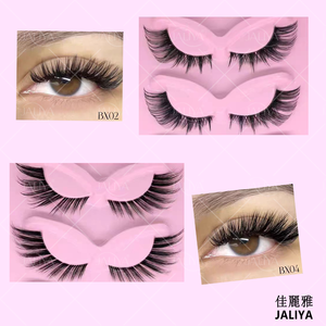 5 paires de <span class=keywords><strong>faux</strong></span> <span class=keywords><strong>cils</strong></span> individuels en fourrure naturelle épaisse et bouclée, série œil de chat, fabriqués à la machine, faciles à éventailer, doux et naturels - Product Image 3