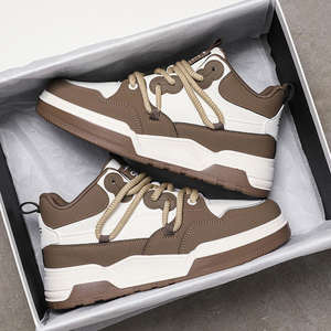 รองเท้าผ้าใบผู้ชายแบบดีไซน์เอง สไตล์ลำลอง เดินสบาย ทรงแบน หุ้มข้อสูง วัสดุ PU สไตล์สตรีท - Product Image 3