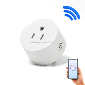 Tuya with Alexa and Google US Mini Plug Socket Wifi Enabled Smart Plug Works Smart Life 10A Assistant White Key Power OEM ABS+PC