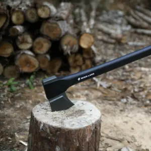 Hacha de fibra de vidrio para acampar al aire libre, 17,5 pulgadas, para picar árboles