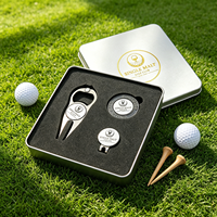 Coffret Cadeau Golf pour Seniors : Marqueur de Balle Amovible, Outil de Réparation de Divots en Acier Inoxydable, Jetons de Poker Métalliques