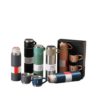 Bouteille d'eau isotherme portable en acier inoxydable 304 à double paroi, grande capacité, 3 couvercles, écologique, pour le camping - Product Image 1