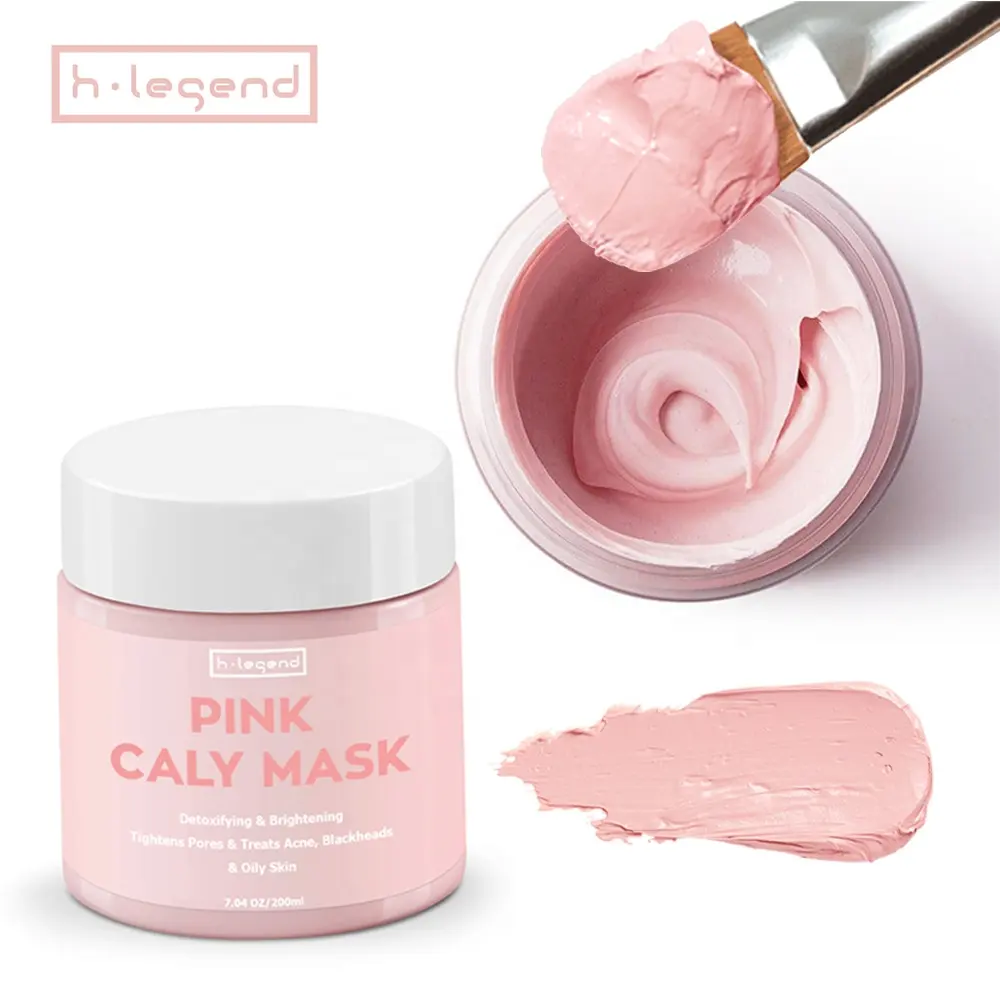 Maschera facciale di fango di argilla rosa caolino per la cura della pelle all'ingrosso personalizzata con etichetta privata