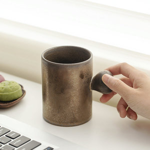 Ceramic Coffee <b>Mugs</b> <b>Large</b> Capacity Solid Color Retro Design Home Use - Product Image 2