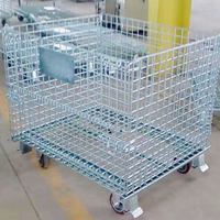Cages de stockage mobiles, rayonnages empilables, conteneurs en treillis métallique, bacs de stockage industriels avec roues, acier galvanisé à haute capacité
