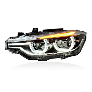 Conjunto de Faros Delanteros para <span class=keywords><strong>BMW</strong></span> Serie <span class=keywords><strong>3</strong></span> Modelos F30 y F35 2013-2018, Nueva Versión Bicolor Estilo Cuchara del Reflector - Product Image 1